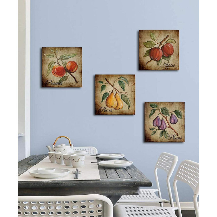 August Grove® Framed Fruit Kitchen Decor, Apple Artwork For Wall